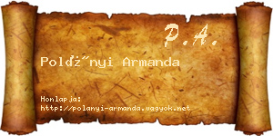 Polányi Armanda névjegykártya